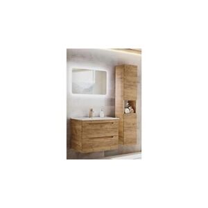 AC-Deco Ensemble meuble vasque + grande armoire + miroir led - 60 cm - aruba craft - Publicité