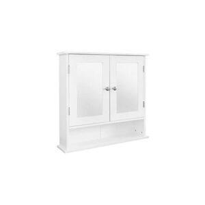 Non renseigné Meuble à miroir armoire murale pour salle de bain compartiment ouvert 56x58x13cm - Publicité