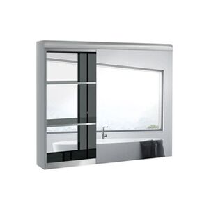 HOMCOM Armoire miroir salle de bain - meuble mural 2 étagères - dim. 70L x 13l x 60H cm - acier inox. verre - Publicité