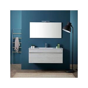 KIAMAMI VALENTINA Meuble de salle de bains moderne Promenade avec lavabo de 120 cm et miroir Sole - Publicité