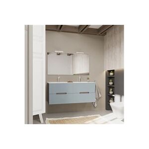 KIAMAMI VALENTINA Meuble de salle de bains 120cm double lavabo, tiroirs bleu mat Magnolia - Publicité