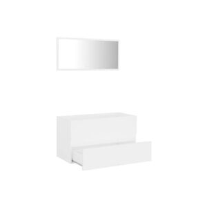 VIDAXL Ensemble de meubles de salle de bain 2 pcs Blanc Aggloméré - Publicité