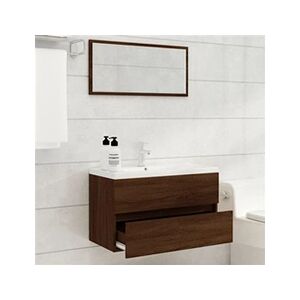 VIDAXL Ensemble de meubles de salle de bain 2 pcs Chêne marron - Publicité