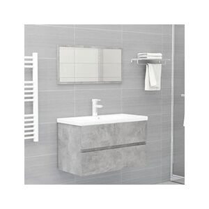 VIDAXL Ensemble de meubles de salle de bain 2 pcs Gris béton Aggloméré - Publicité