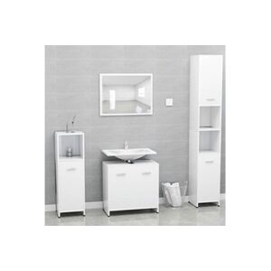 VIDAXL Ensemble de meubles de salle de bain Blanc Bois d'ingénierie - Publicité