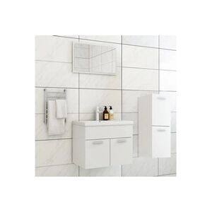VIDAXL Ensemble de meubles de salle de bain Blanc Aggloméré - Publicité