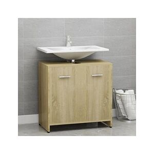 VIDAXL Armoire de salle de bain Chêne sonoma 60x33x61 cm Aggloméré - Publicité