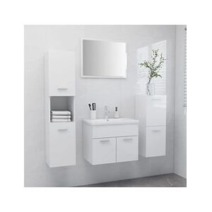 VIDAXL Ensemble de meubles de salle de bain Blanc brillant - Publicité