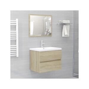 VIDAXL Ensemble de meubles de salle de bain Chêne sonoma Aggloméré - Publicité