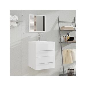 VIDAXL Armoire de salle de bain et miroir Blanc brillant 41x38,5x48 cm - Publicité