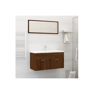 VIDAXL Ensemble de meubles de salle de bain 2 pcs Chêne marron - Publicité