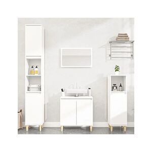 VIDAXL Ensemble de meubles salle de bain 3 pcs blanc bois d'ingénierie - Publicité