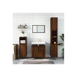 VIDAXL Ensemble de meubles de salle de bain 3 pcs Chêne marron - Publicité