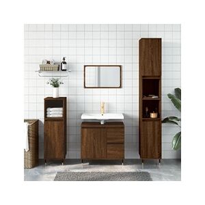 VIDAXL Ensemble de meubles de salle de bain 3 pcs Chêne marron - Publicité