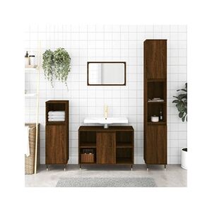 VIDAXL Ensemble de meubles de salle de bain 3 pcs Chêne marron - Publicité