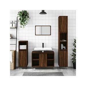 VIDAXL Ensemble de meubles de salle de bain 3 pcs Chêne marron - Publicité