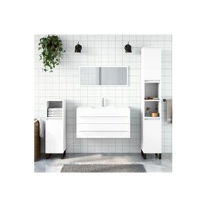 VIDAXL Armoire de salle de bain avec miroir blanc bois d'ingénierie - Publicité