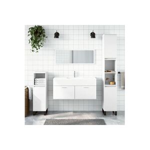 VIDAXL Armoire de salle de bain avec miroir blanc bois d'ingénierie - Publicité