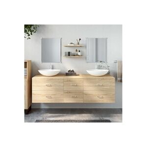 VIDAXL Ensemble de meubles salle de bain 5 pcs chêne bois d'ingénierie - Publicité