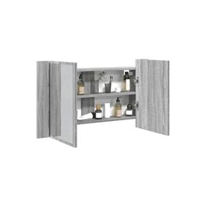 VIDAXL Armoire de salle de bain à miroir LED sonoma gris 80x12x45 cm - Publicité
