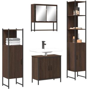 Vidaxl Ensemble De Meubles De Salle De Bain 4 Pcs Chêne Marron - Publicité