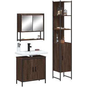 Vidaxl Ensemble De Meubles De Salle De Bain 3 Pcs Chêne Marron - Publicité