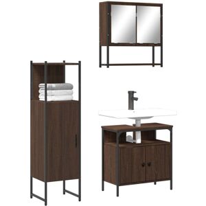 Vidaxl Ensemble De Meubles De Salle De Bain 3 Pcs Chêne Marron - Publicité