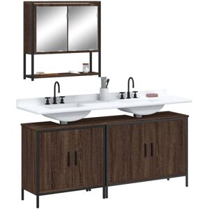 Vidaxl Ensemble De Meubles De Salle De Bain 3 Pcs Chêne Marron - Publicité