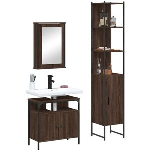 Vidaxl Ensemble De Meubles De Salle De Bain 3 Pcs Chêne Marron - Publicité