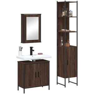 Vidaxl Ensemble De Meubles De Salle De Bain 3 Pcs Chêne Marron - Publicité