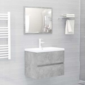 Vidaxl Ensemble De Meubles De Salle De Bain 2 Pcs Gris Béton Aggloméré - Publicité