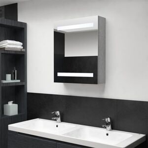 Vidaxl Armoire De Salle De Bain À Miroir Led Gris Béton 50x14x60 Cm - Publicité