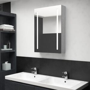 Vidaxl Armoire De Salle De Bain À Miroir Led Gris Béton 50x13x70 Cm - Publicité