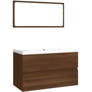 Vidaxl Meubles De Salle De Bain Chêne Marron Bois D'ingénierie - Publicité