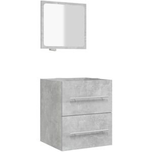 Vidaxl Armoire De Salle De Bain Avec Miroir Gris Béton 41x38,5x48 Cm - Publicité