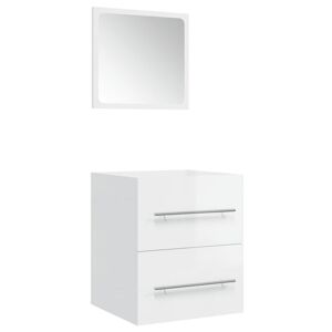 Vidaxl Armoire De Salle De Bain Et Miroir Blanc Brillant 41x38,5x48 Cm - Publicité