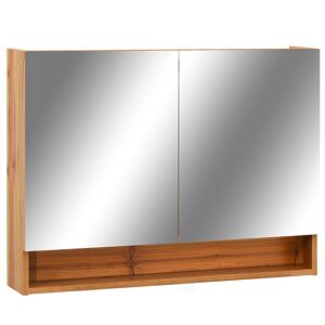 vidaXL Armoire à miroir de salle de bain LED Chêne 80x15x60 cm MDF - Publicité
