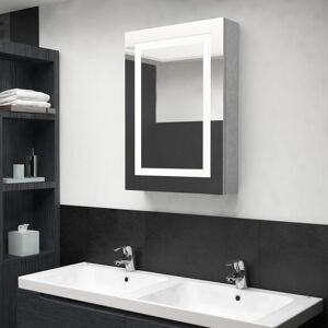 Vidaxl Armoire De Salle De Bain À Miroir Led Gris Béton 50x13x70 Cm - Publicité