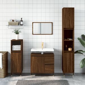 Vidaxl Ensemble De Meubles De Salle De Bain 3 Pcs Chêne Marron - Publicité