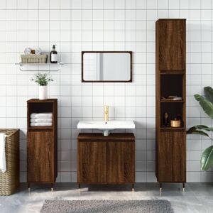 Vidaxl Ensemble De Meubles De Salle De Bain 3 Pcs Chêne Marron - Publicité