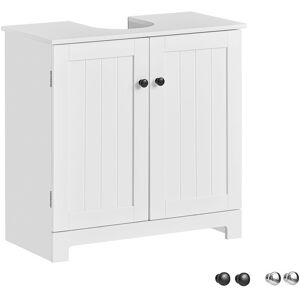 Sobuy Meuble Sous-Lavabo À 2 Étages Et 2 Portes Meuble De Rangement De Salle De Bain - L60cm X P30cm X H60cm, Bzr18-Ii-W - Publicité