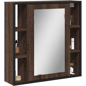 Vidaxl Armoire À Miroir De Salle De Bain Chêne Marron Bois Ingénierie - Publicité