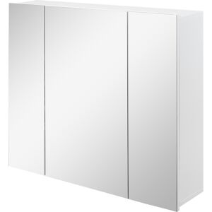 kleankin Armoire de toilette murale avec miroir meuble de salle de bain 3 portes et étagères réglables en MDF Blanc dim. 70L x 15l x 60H cm