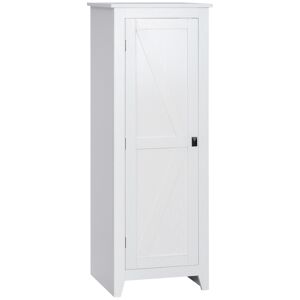 HOMCOM Meuble salle de bain armoire de cuisine compacte style classique avec 3 étagères réglables en hauteur MDF blanc   Aosom France