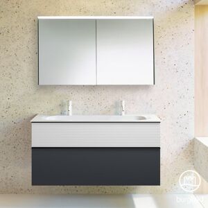 Burgbad Fiumo Ensemble de meuble de salle de bains, avec vasque double, meuble sous-vasque et armoire de toilette, SFXW122F3958FOT2C0001G0200,