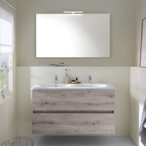 Burgbad Rocio Ensemble de meubles de salle de bains : plan vasque double, meuble sous-vasque et miroir, SGYR120F6225, - Publicité