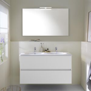 Burgbad Rocio Ensemble de meubles de salle de bains : plan vasque double, meuble sous-vasque et miroir, SGYR120F6223, - Publicité