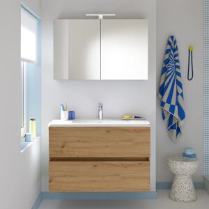 Burgbad Rocio Ensemble de meubles de salle de bains : vasque, meuble sous-vasque et armoire de toilette, SGYQ100F6224, - Publicité