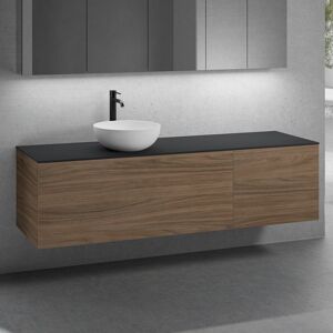 neoro n50 Ensemble de meubles l : 180 cm, 2 tiroirs, lavabo Ø 40 cm blanc mat,, BN0064WM+BN0062WM+BN0434WL+BN0431WL+BN0409BM,