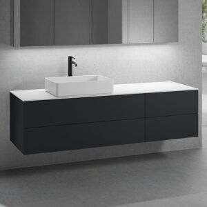 neoro n50 Ensemble de meubles l : 180 cm, 4 tiroirs, lavabo l : 58 cm blanc mat,, BN0065WM+BN0062WM+BN0424BM+BN0421BM+BN0409WH,